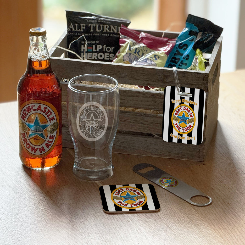 Toon Bar Crate (Personalised) – Beer & Snack Gift Set with Custom Barware