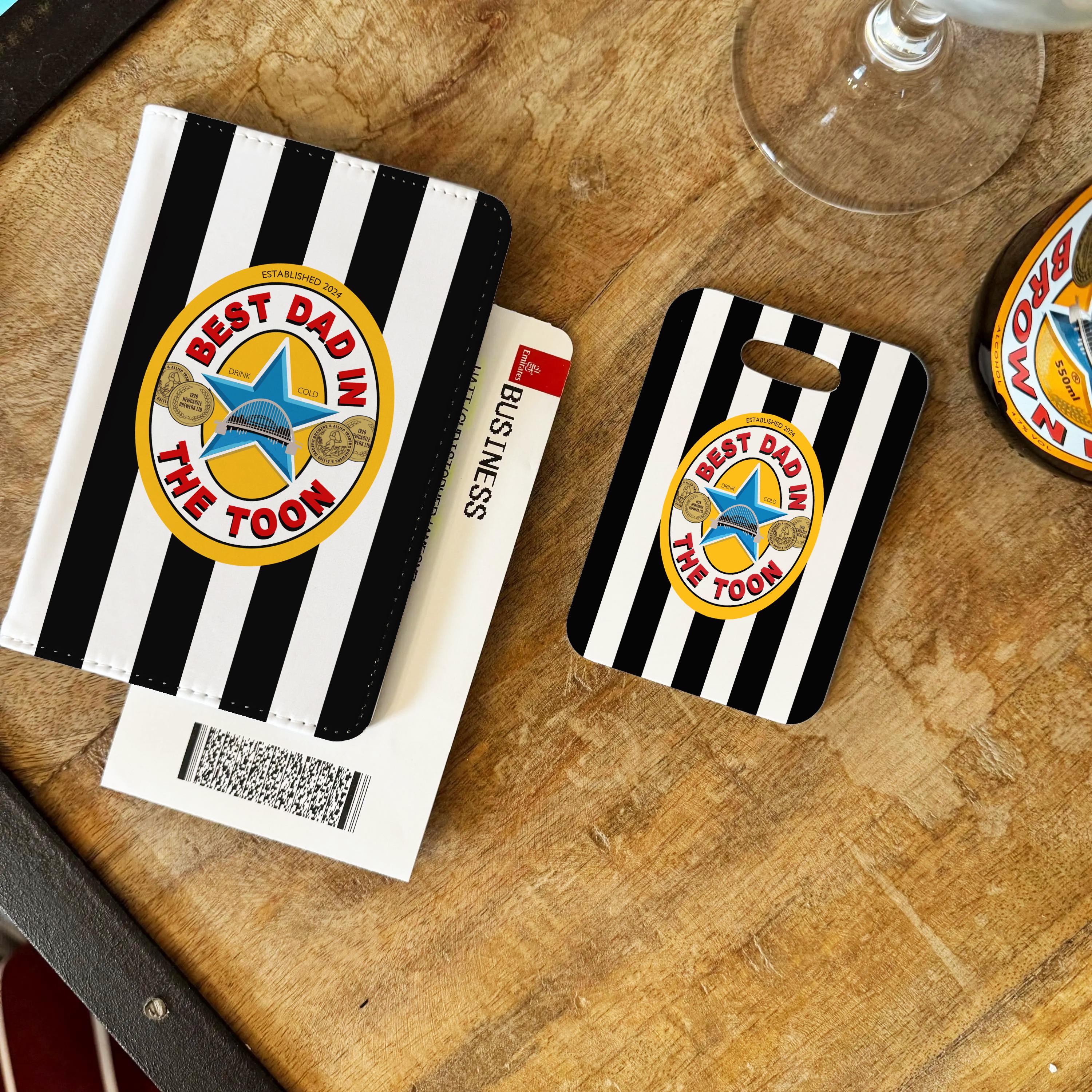 Best in Toon Personalised Passport Holder Newcastle fan Travel Luggage Tag